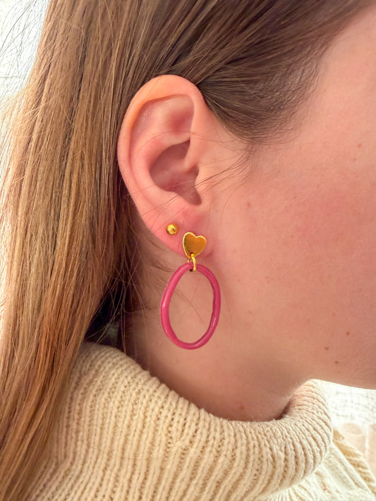 Romy – roze oorbellen zacht en vrouwelijk