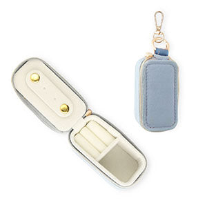 Sieraden reisdoosje met sleutelhanger – Grey Blue