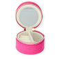 Sieraden reisdoosje met spiegeltje rond Hot pink