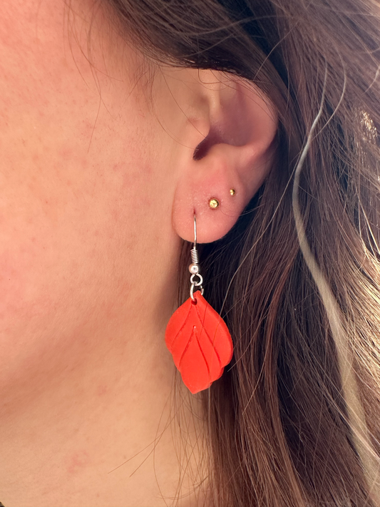 Royal Bloom Warm Coral - Oranje elegante oorbellen