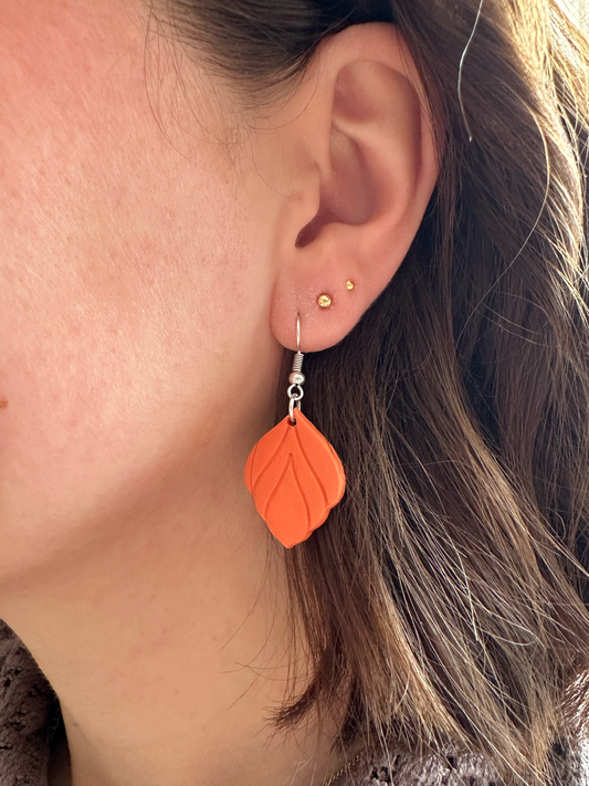 Royal Bloom Apricot Clay - Oranje elegante oorbellen