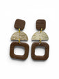 Noor – espresso geometrische statement oorbellen