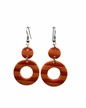 Orange Crush Hoops – gestreepte statement oorbellen