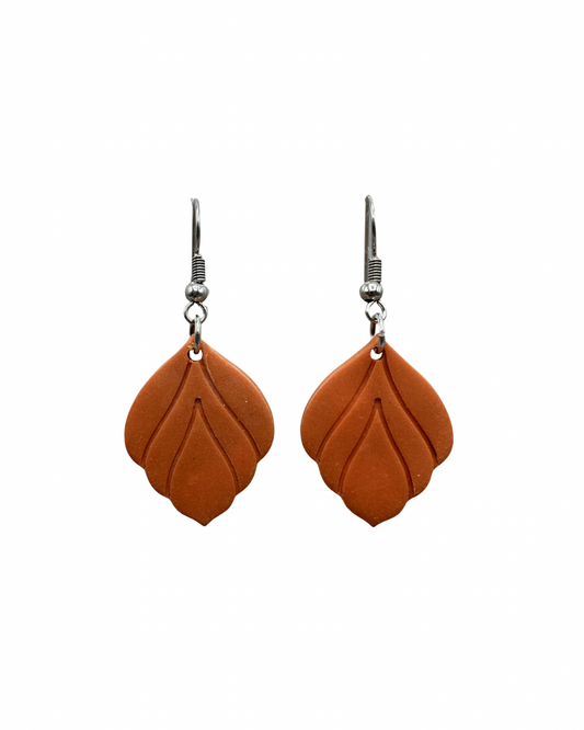 Royal Bloom Apricot Clay - Oranje elegante oorbellen