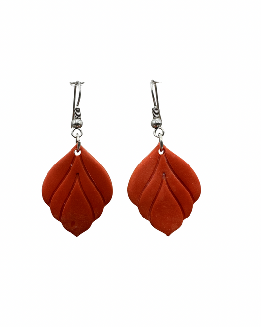 Royal Bloom Warm Coral - Oranje elegante oorbellen