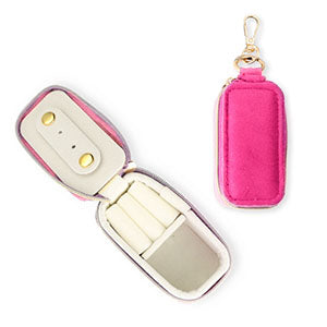 Sieraden reisdoosje met sleutelhanger – Hot Pink