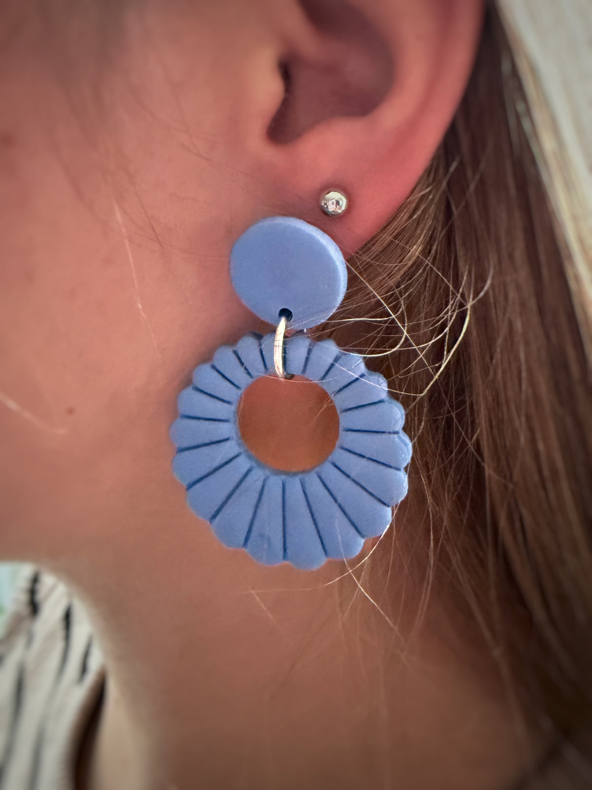 Liva Vintage Blauw – unieke polymeerklei oorbellen