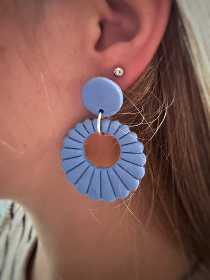 Liva Vintage Blauw – unieke polymeerklei oorbellen