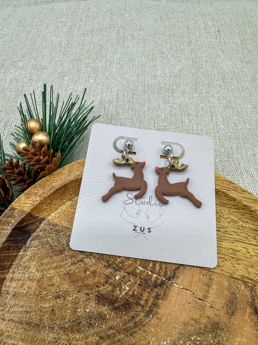 Rudolph’s Ride – kerst oorbellen zilver feestelijk