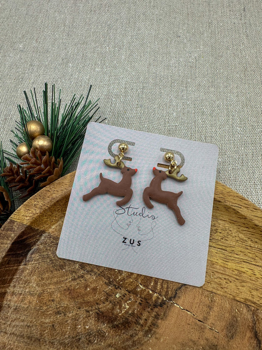 Rudolph’s Ride – kerst oorbellen goud feestelijk